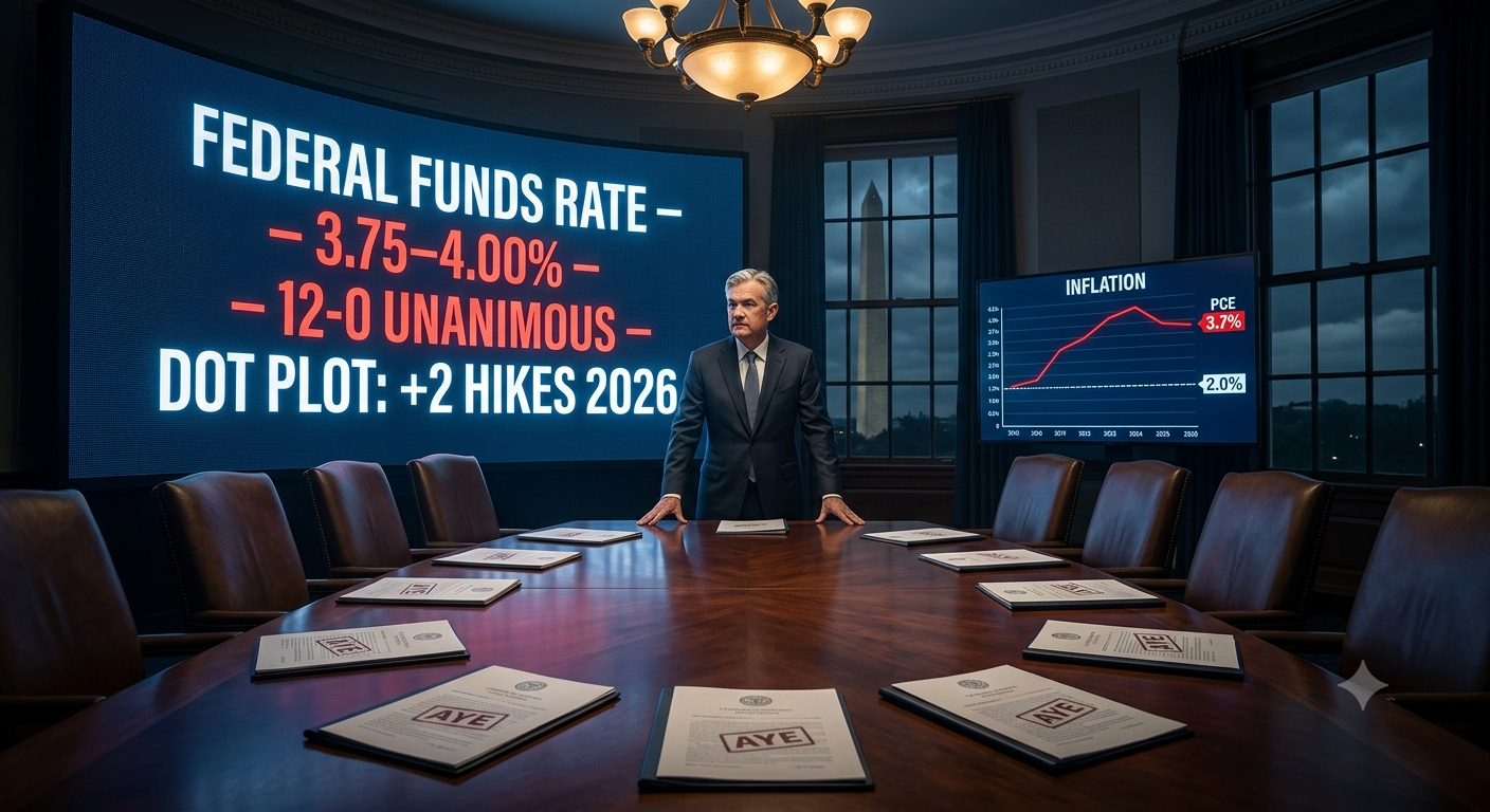 🔥 BREAKING: FED RAISES RATES FOR FIRST TIME IN THREE YEARS – 12-0 UNANIMOUS VOTE, ANOTHER HIKE SIGNALED BEFORE YEAR-END